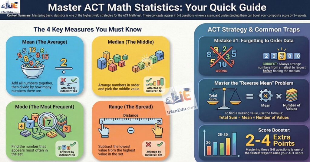 Mean, Median, Mode, Range & Data Interpretation ACT Math Guide