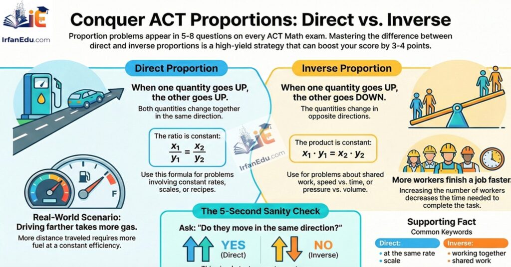 Ratios and Proportions Solving Direct and Inverse Proportion Problems ACT Math Guide