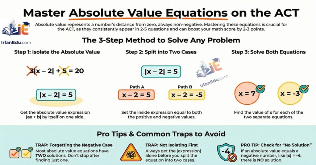 Understanding and Solving Absolute Value Equations ACT Math Guide ACT Math Guide