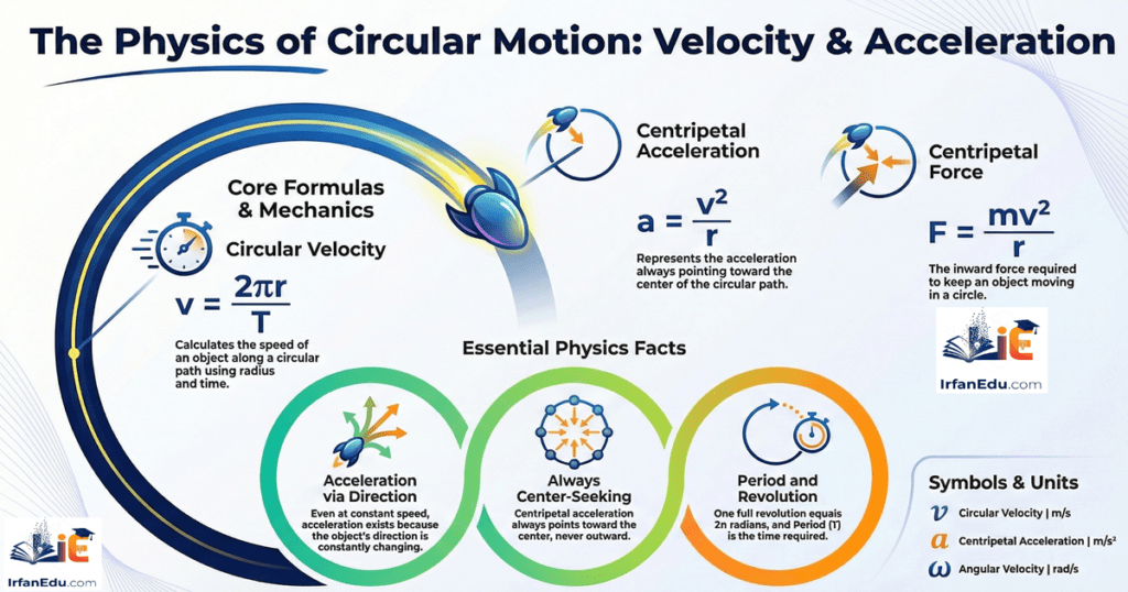 Circular Motion Calculator Circular Velocity and Centripetal Acceleration