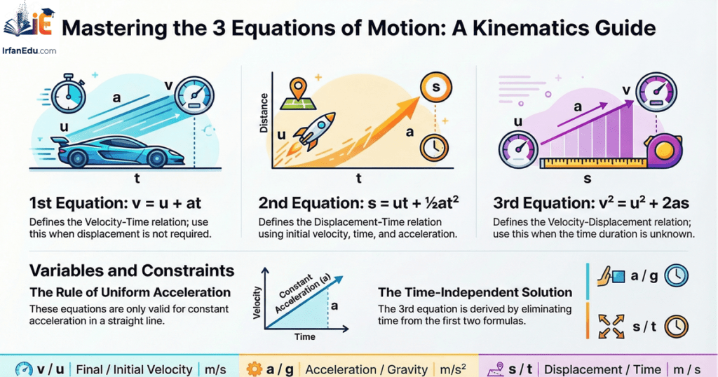Equations of Motion Calculator – 1st, 2nd & 3rd Equation Solver