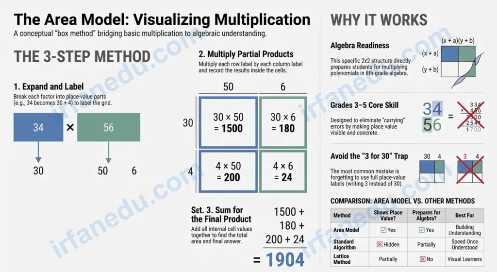 area model multiplication worksheets