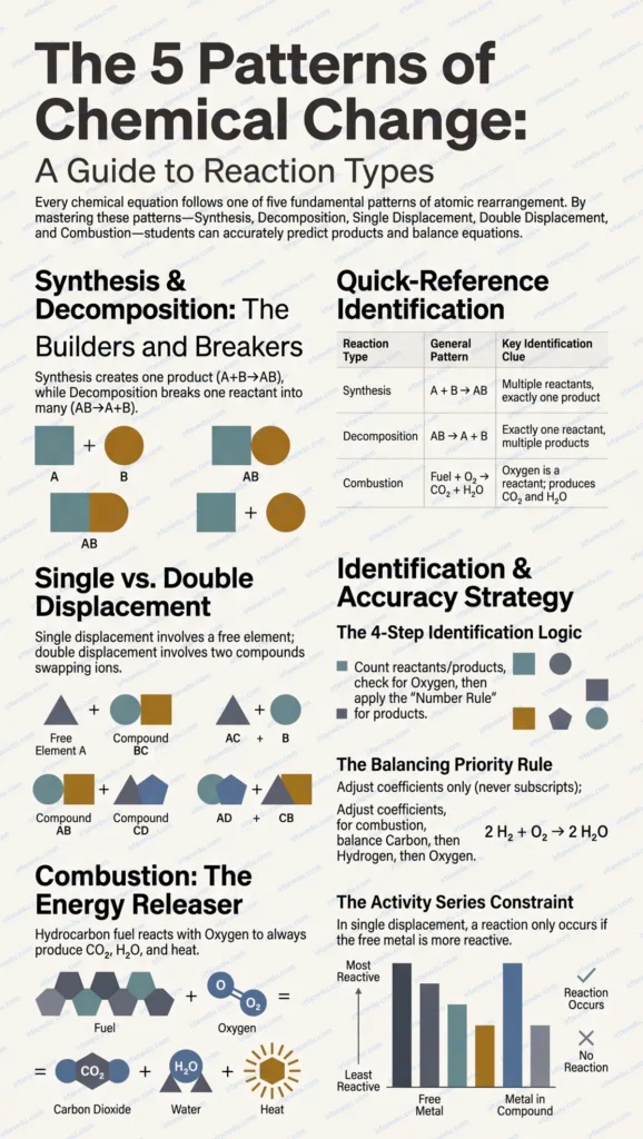 types of chemical reactions worksheet