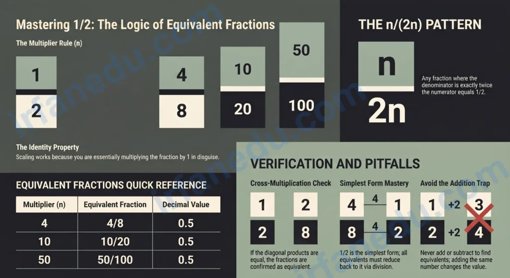 Equivalent Fractions of 1/2: Complete Guide + Worksheet