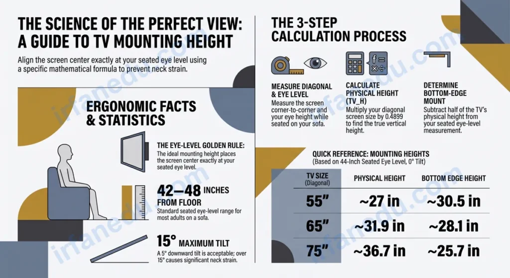 tv mount height calculator