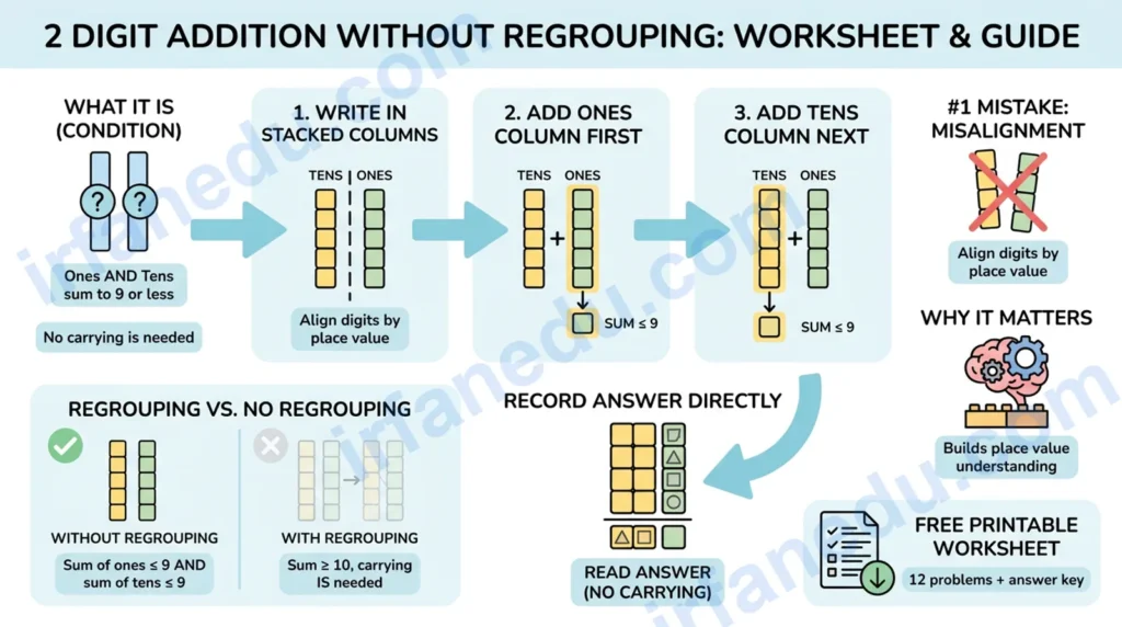 2 digit addition without regrouping