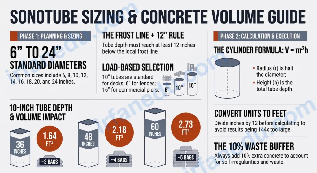 sonotube sizes