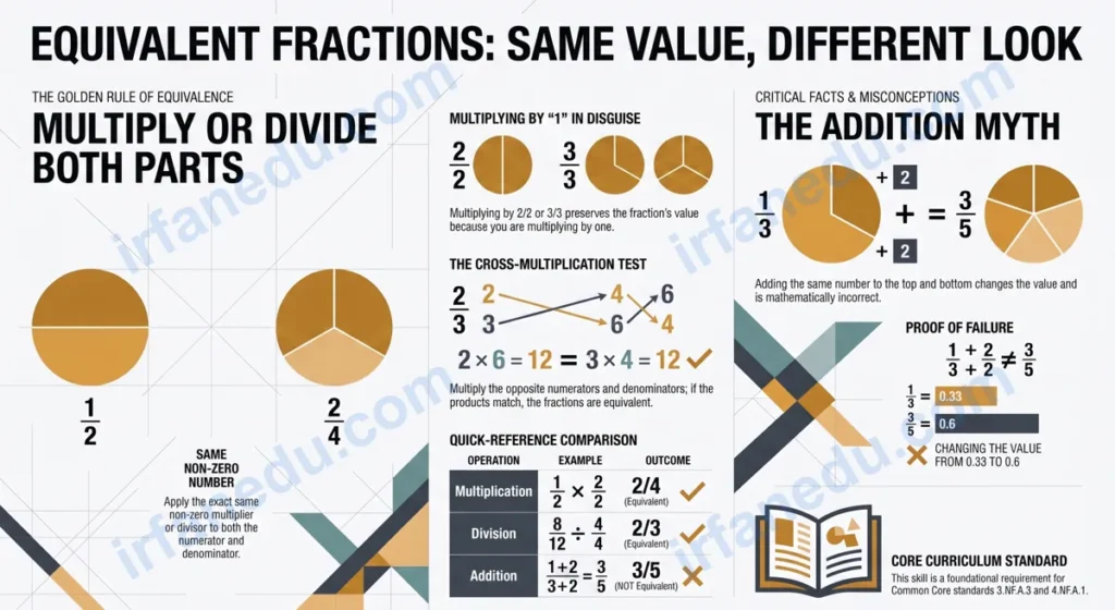 Equivalent fractions worksheets printable PDF with answer key for grades 3-5 showing fraction models and number lines