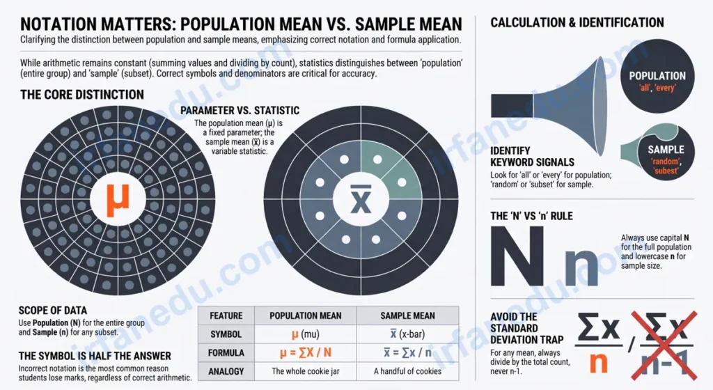 find the population mean or sample mean as indicated.