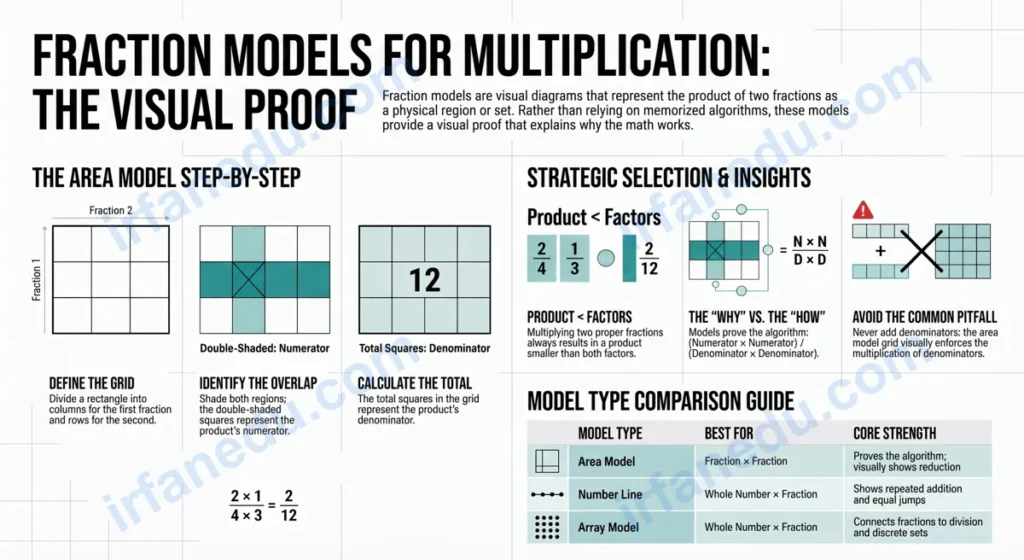 fraction models multiplication