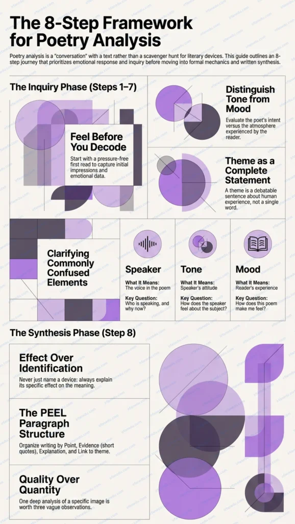 How to analyze a poem step by step — illustrated poetry analysis guide for students