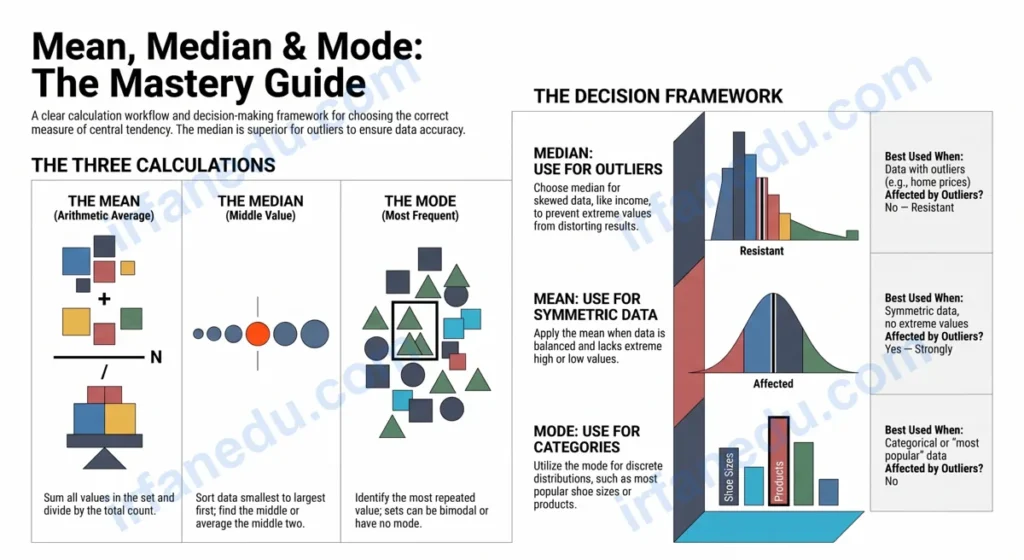 Mean median mode worksheets printable PDF with practice problems and answer key for students