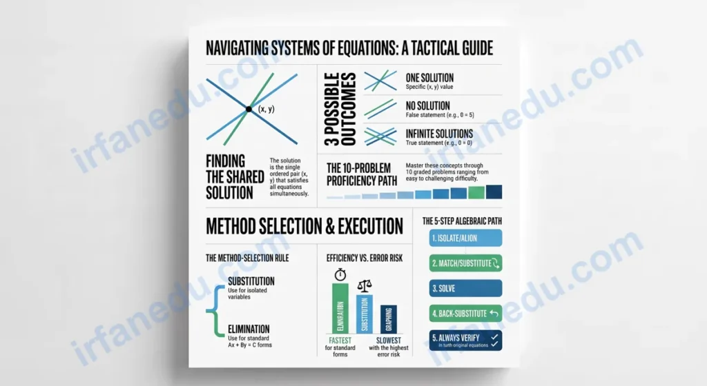 System of equations worksheet with substitution and elimination method practice problems and answer key for students