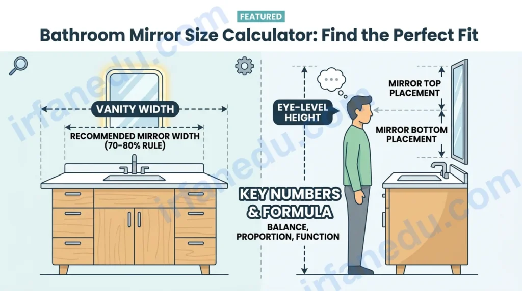 mirror size bathroom