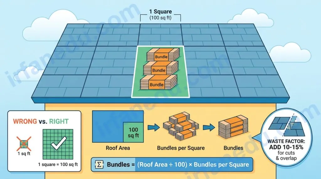 how many packages of shingles in a square