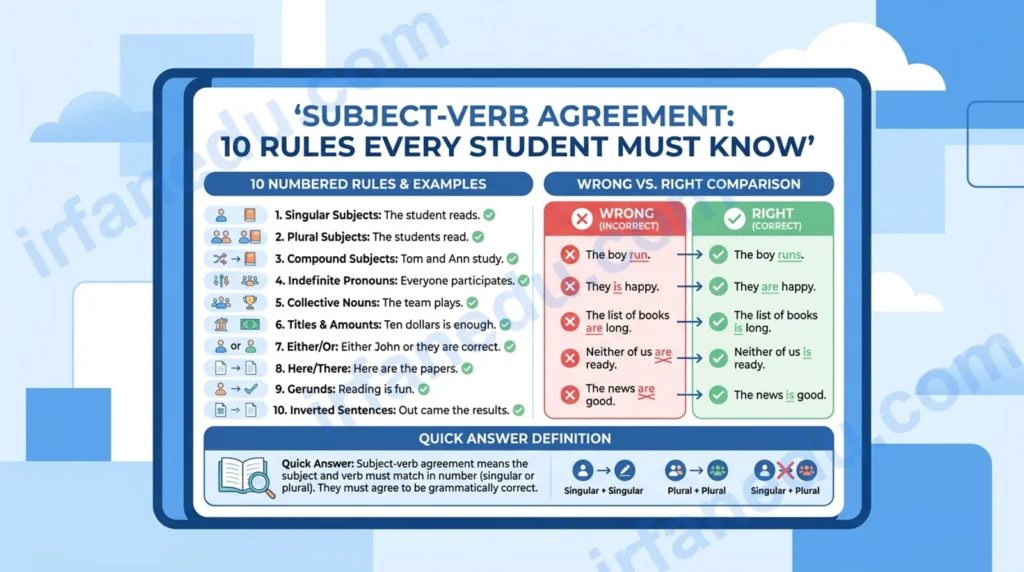 subject verb agreement exam