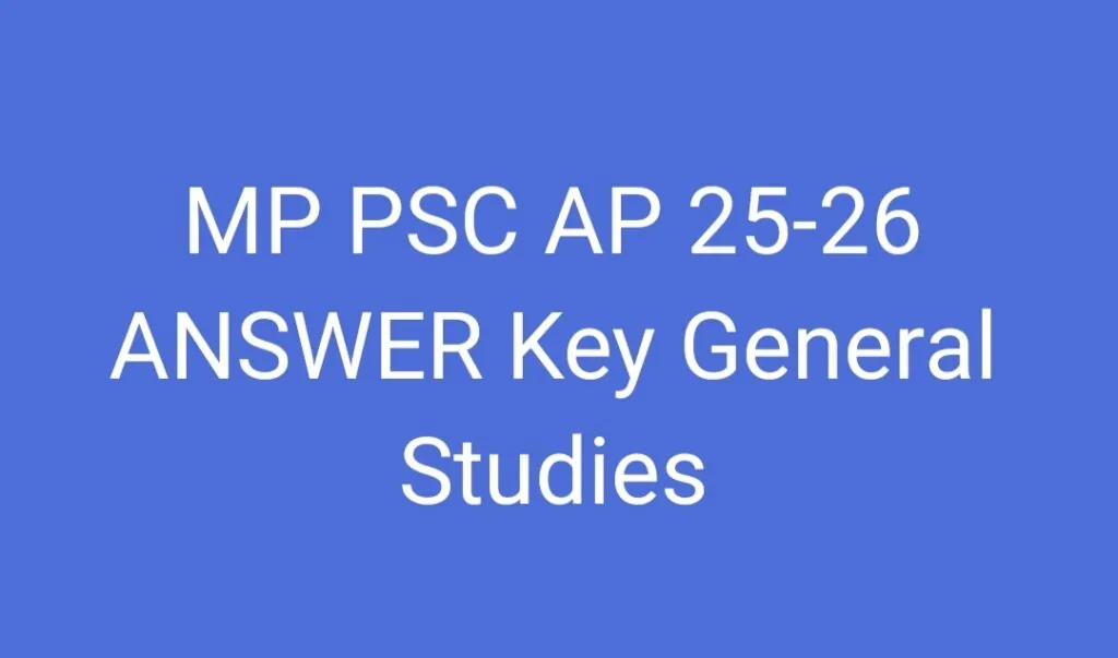 Mppsc ap answer key